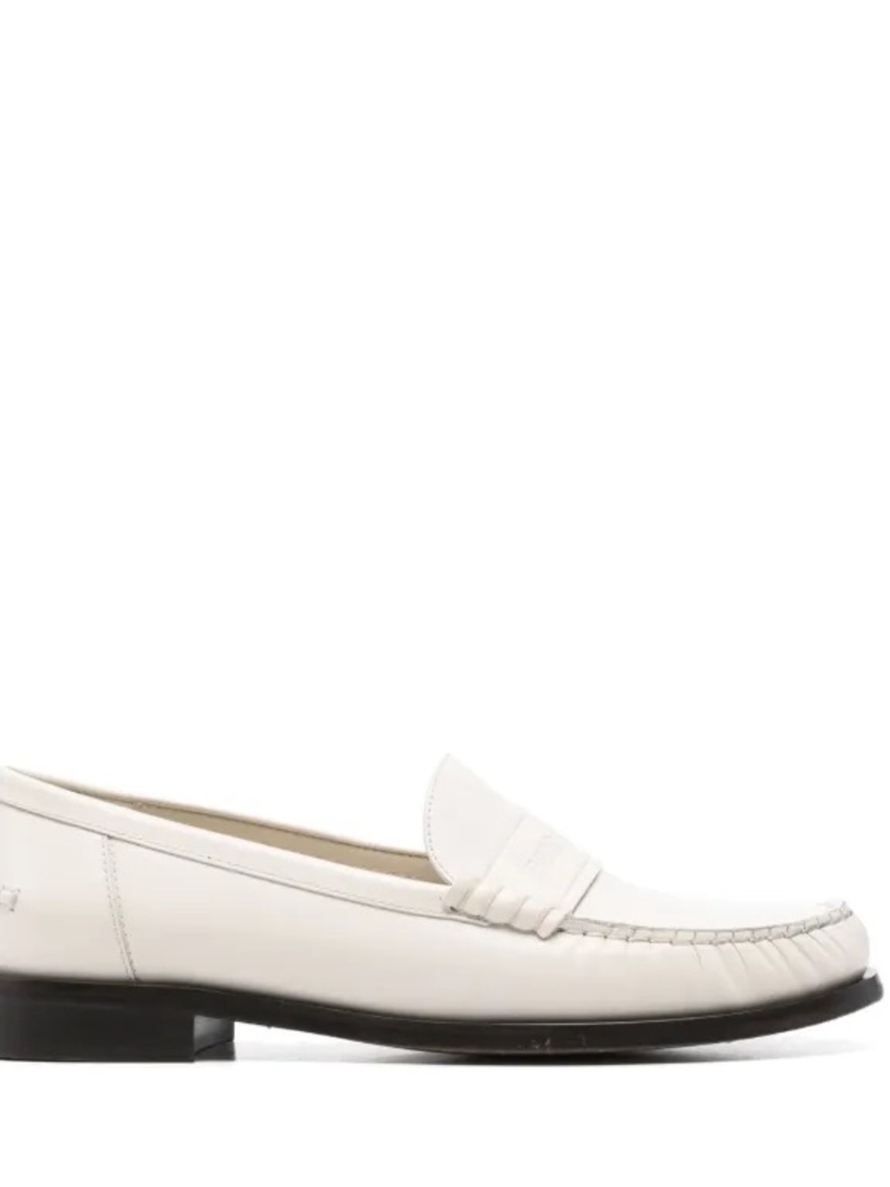 Bamboo Off White Leather Slip-On Loafers - Picture 4 of 5